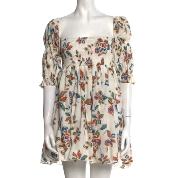 Misa Los Angeles Zadie floral mini dress Sz XS In Flora Block Smocked (A - Picture 4 of 7